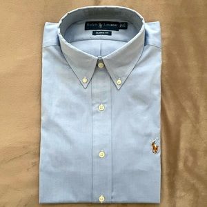 Mens Ralph Lauren button down dress shirt 15.5x 34/35. Chambray blue